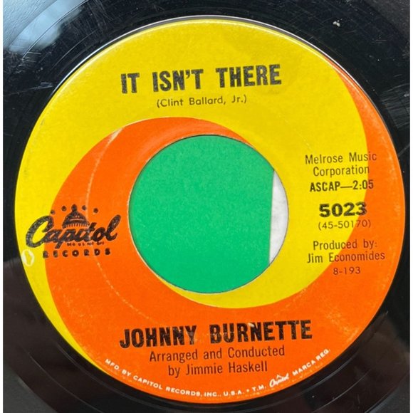 Johnny Burnette Wish It Were Saturday Night All Week Long 45 Rock Capitol 5023 - Picture 2 of 6